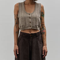 Cordera Heather Cotton Waistcoat, Taupe