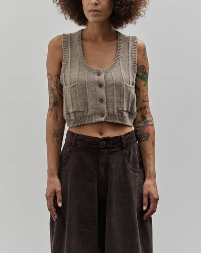 Cordera Heather Cotton Waistcoat, Taupe