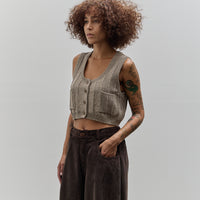 Cordera Heather Cotton Waistcoat, Taupe