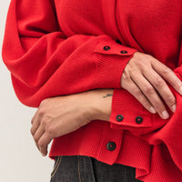 Cordera Merino Wool Cardigan, Red
