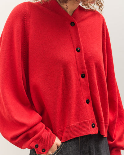 Cordera Merino Wool Cardigan, Red