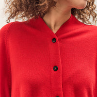 Cordera Merino Wool Cardigan, Red