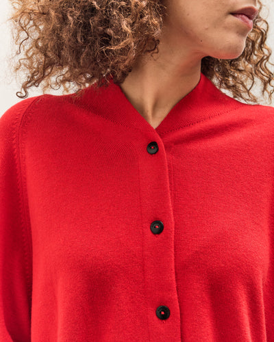 Cordera Merino Wool Cardigan, Red