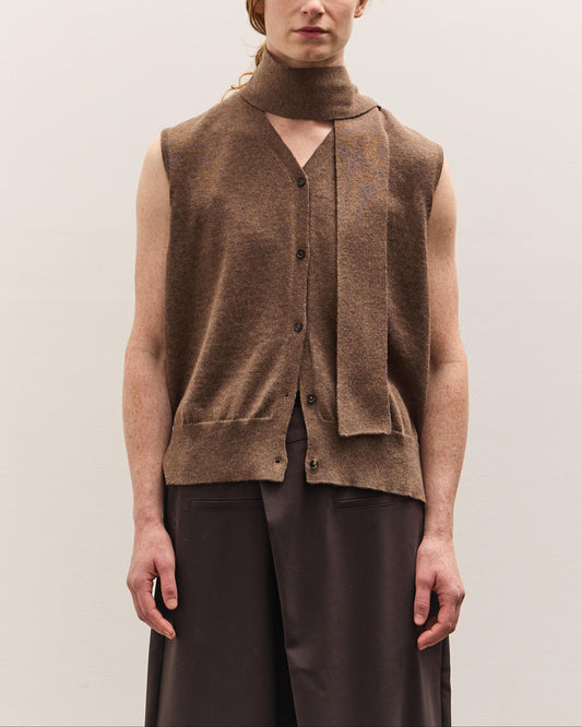 Cordera Merino Wool Lace Waistcoat, Taupe