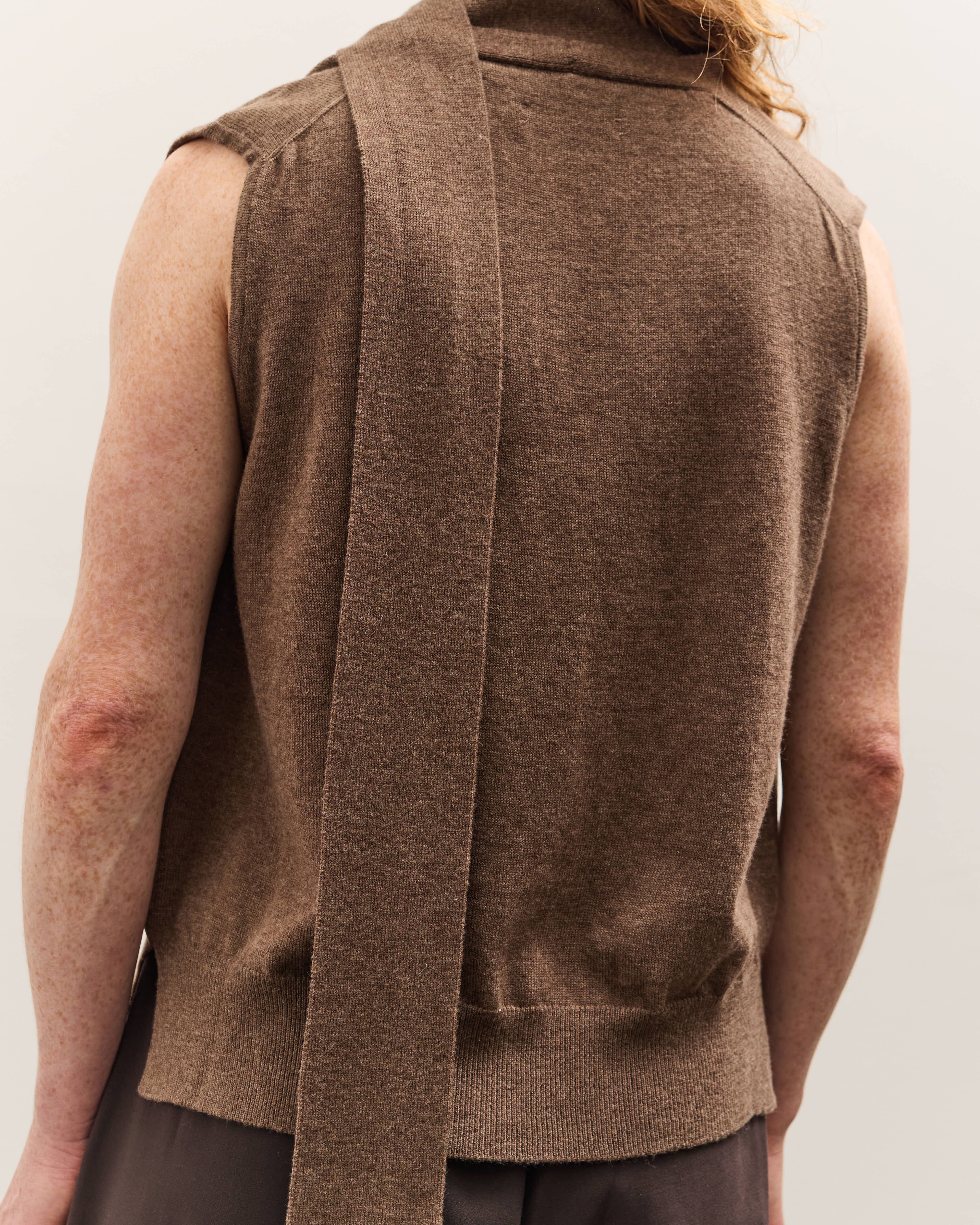 Merino Wool Lace Waistcoat, Taupe – Glasswing