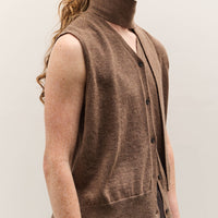 Cordera Merino Wool Lace Waistcoat, Taupe