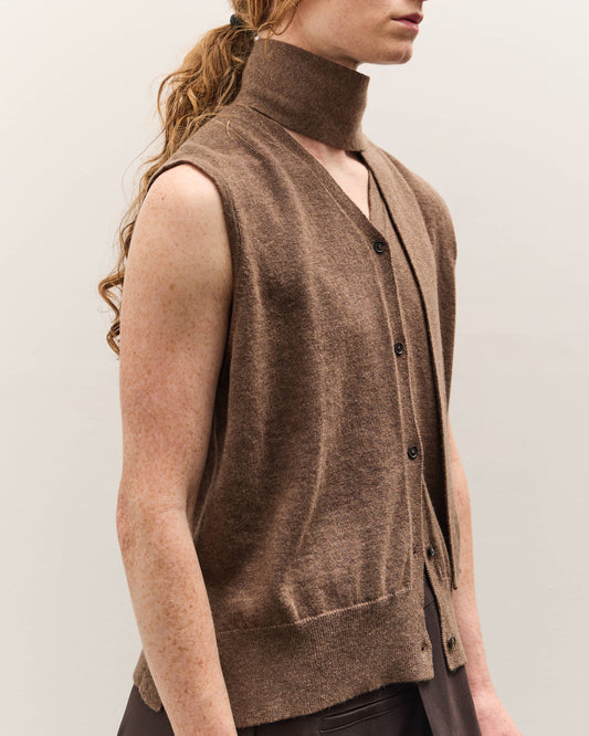 Cordera Merino Wool Lace Waistcoat, Taupe