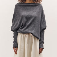Cordera Merino Wool Off-Shoulder Sweater, Grey