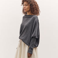 Cordera Merino Wool Off-Shoulder Sweater, Grey