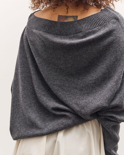 Cordera Merino Wool Off-Shoulder Sweater, Grey