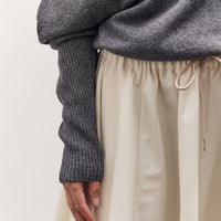 Cordera Merino Wool Off-Shoulder Sweater, Grey