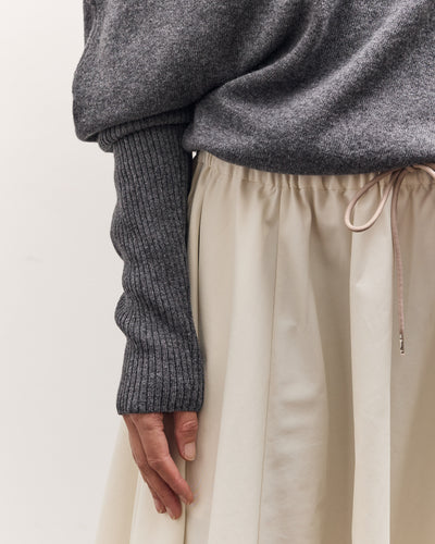 Cordera Merino Wool Off-Shoulder Sweater, Grey