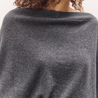 Cordera Merino Wool Off-Shoulder Sweater, Grey