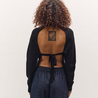 Cordera Merino Wool Open Back Cardigan, Black