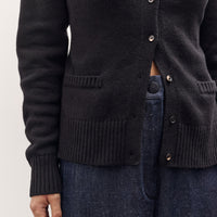 Cordera Merino Wool Open Back Cardigan, Black