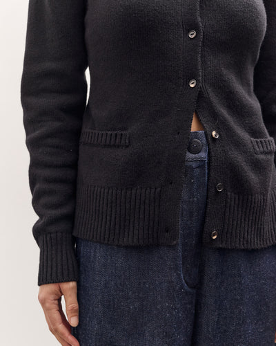 Cordera Merino Wool Open Back Cardigan, Black