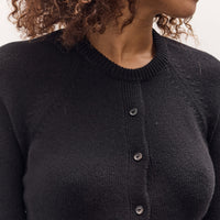 Cordera Merino Wool Open Back Cardigan, Black