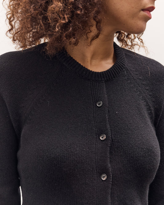 Cordera Merino Wool Open Back Cardigan, Black