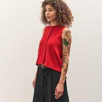 Cordera Merino Wool Ribbed Waistcoat, Red