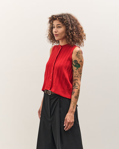 Cordera Merino Wool Ribbed Waistcoat, Red