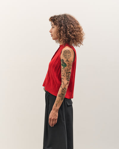 Cordera Merino Wool Ribbed Waistcoat, Red