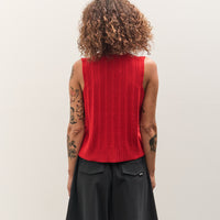 Cordera Merino Wool Ribbed Waistcoat, Red
