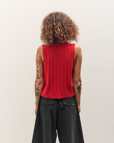 Cordera Merino Wool Ribbed Waistcoat, Red