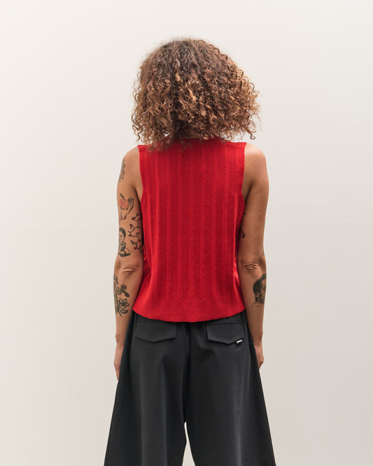 Cordera Merino Wool Ribbed Waistcoat, Red
