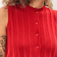 Cordera Merino Wool Ribbed Waistcoat, Red