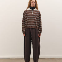 Cordera Merino Wool Striped Polo, Brown