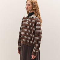 Cordera Merino Wool Striped Polo, Brown