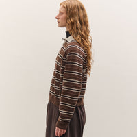 Cordera Merino Wool Striped Polo, Brown