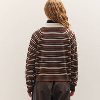 Cordera Merino Wool Striped Polo, Brown