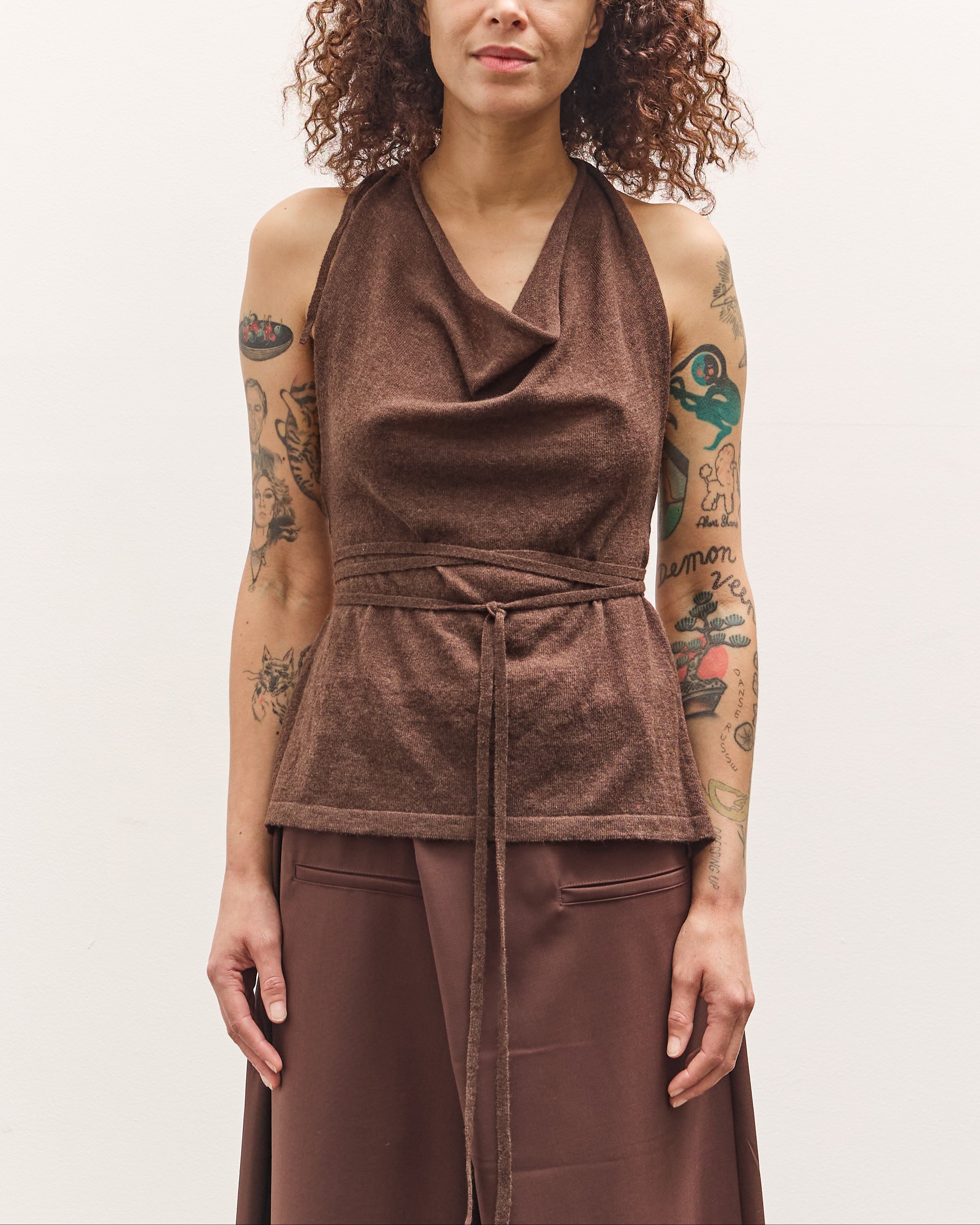 トップス CORDERA Cordera Merino Wool Tie Top, Brown – Glasswing