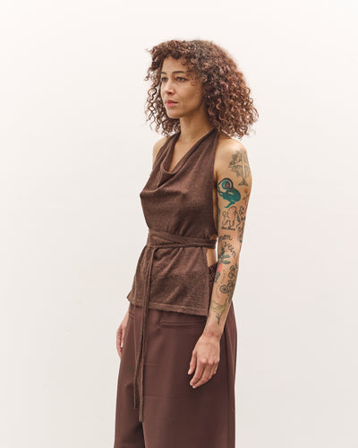 Cordera Merino Wool Tie Top, Brown
