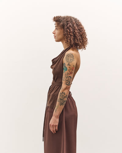 Cordera Merino Wool Tie Top, Brown