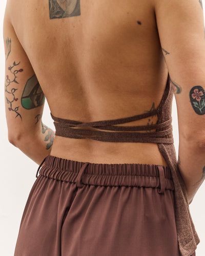 Cordera Merino Wool Tie Top, Brown