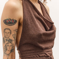 Cordera Merino Wool Tie Top, Brown