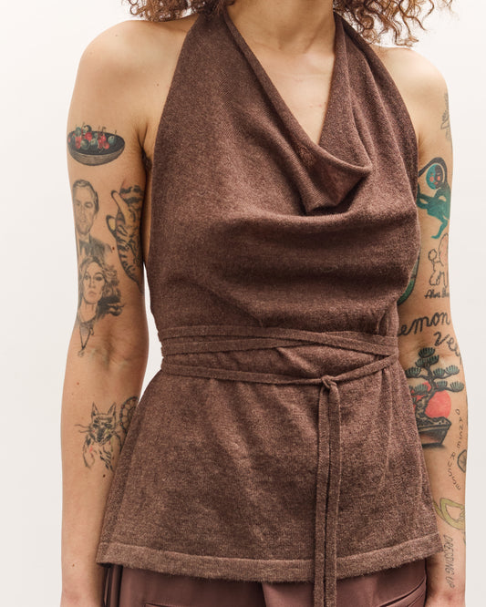 Cordera Merino Wool Tie Top, Brown