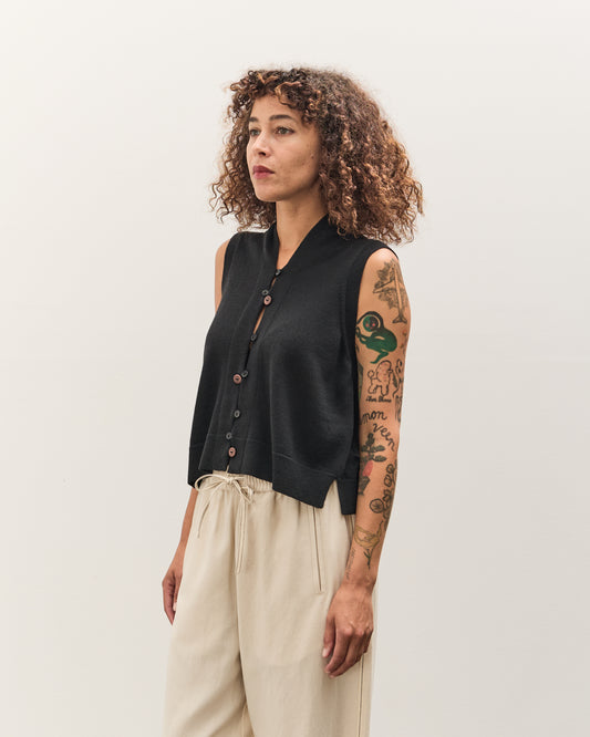 Cordera Merino Wool Waistcoat, Black