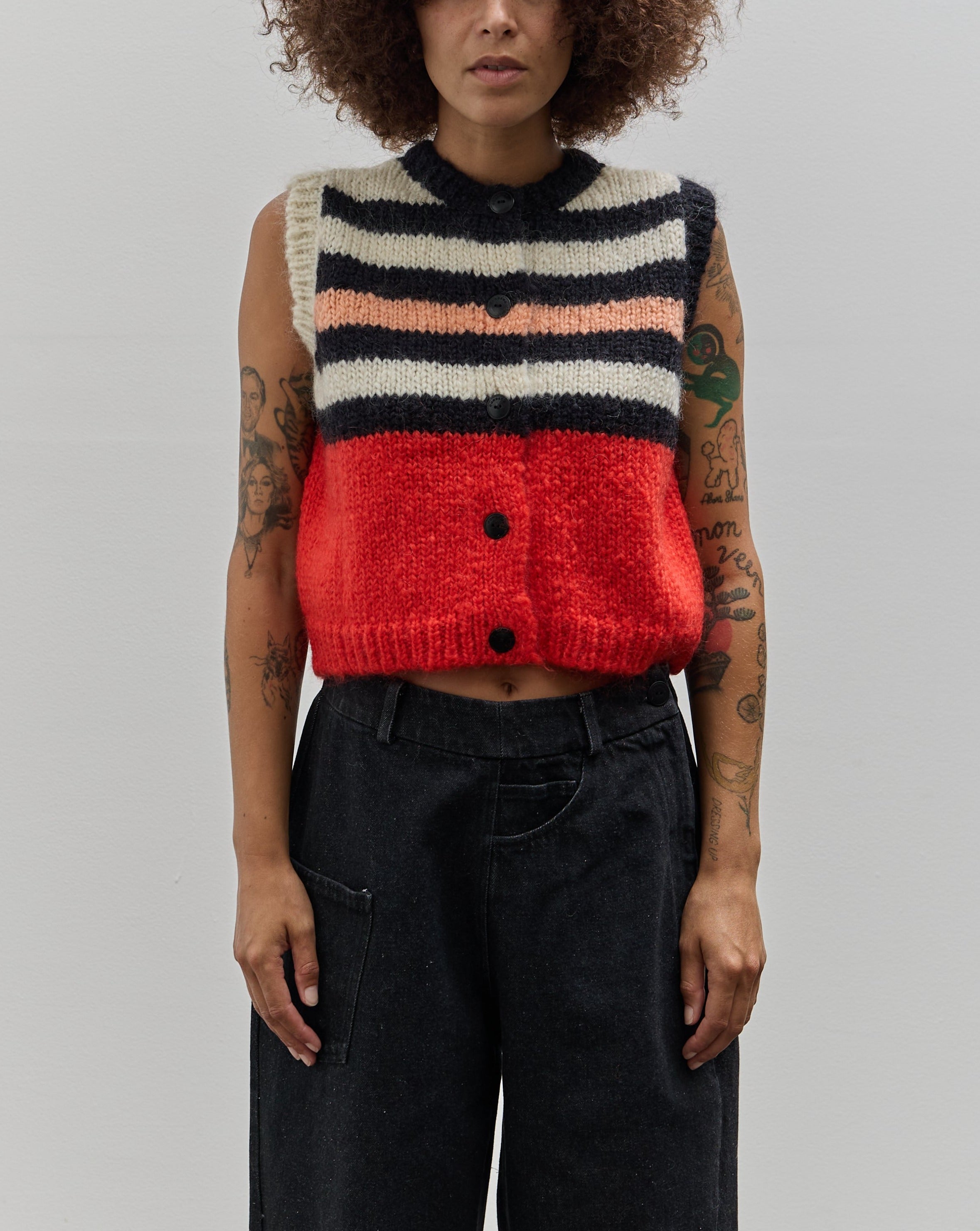 Moromoro2 ニット color knited string vest Moromoro2 ニット color knited string vest