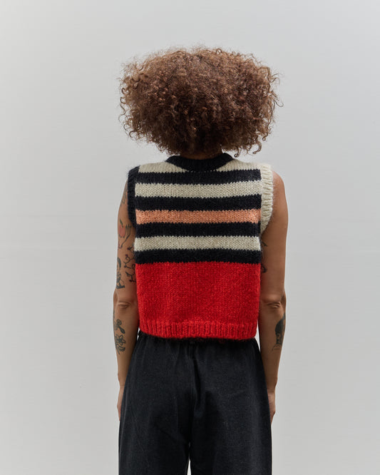 Cordera Mohair Striped Waistcoat, Multi