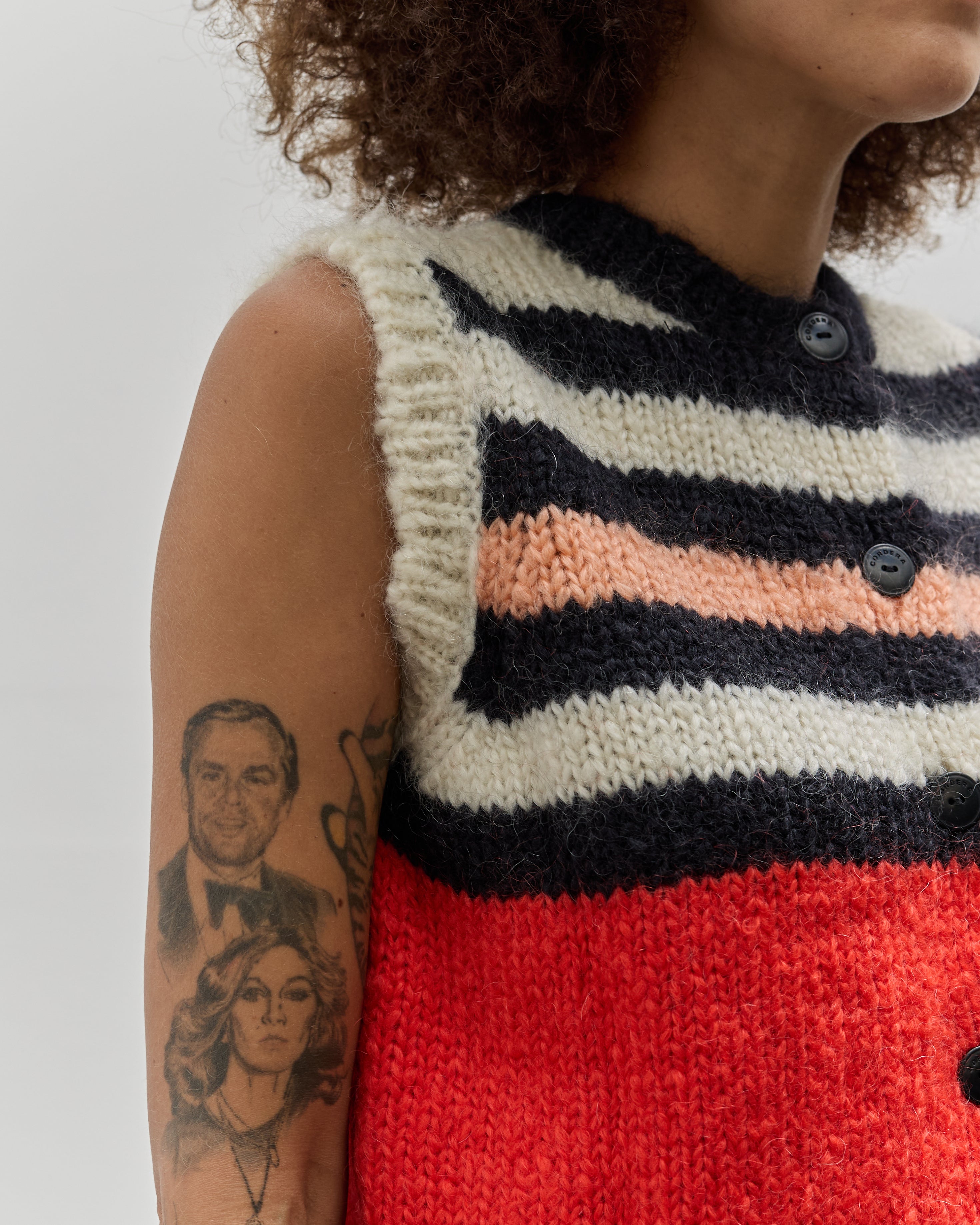 Cordera Mohair Striped Waistcoat, Multi – Glasswing