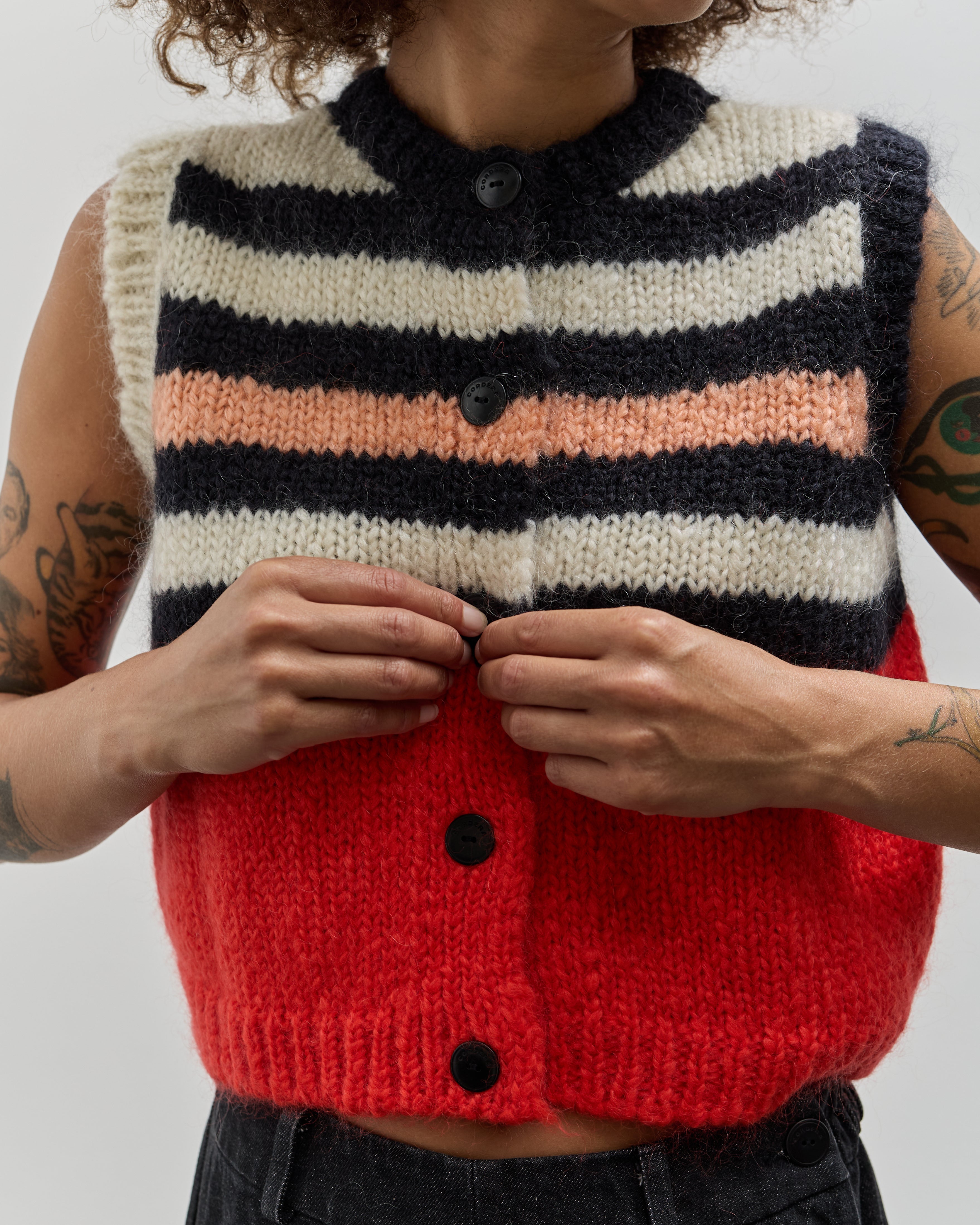 Moromoro2 ニット color knited string vest Moromoro2 ニット color knited string vest