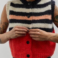 Cordera Mohair Striped Waistcoat, Multi