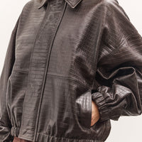 Cordera Nappa Bomber Jacket , Crocodile