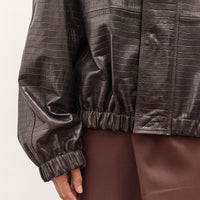 Cordera Nappa Bomber Jacket , Crocodile