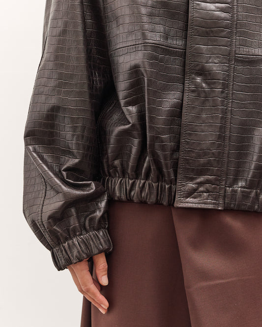 Cordera Nappa Bomber Jacket , Crocodile