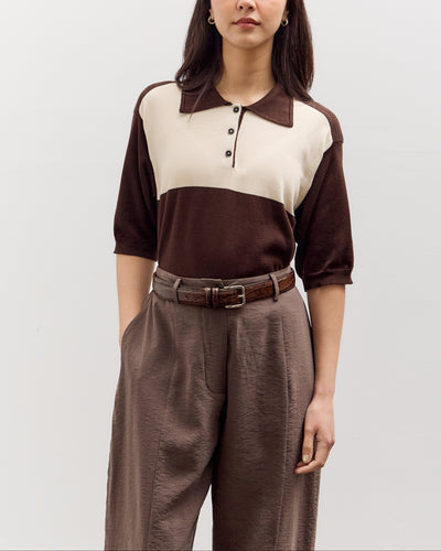 Cordera Organic Cotton Colorblock Polo, Brown