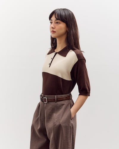 Cordera Organic Cotton Colorblock Polo, Brown